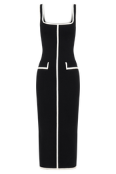 Eimear Contrast Knit Midi Dress - Black/White